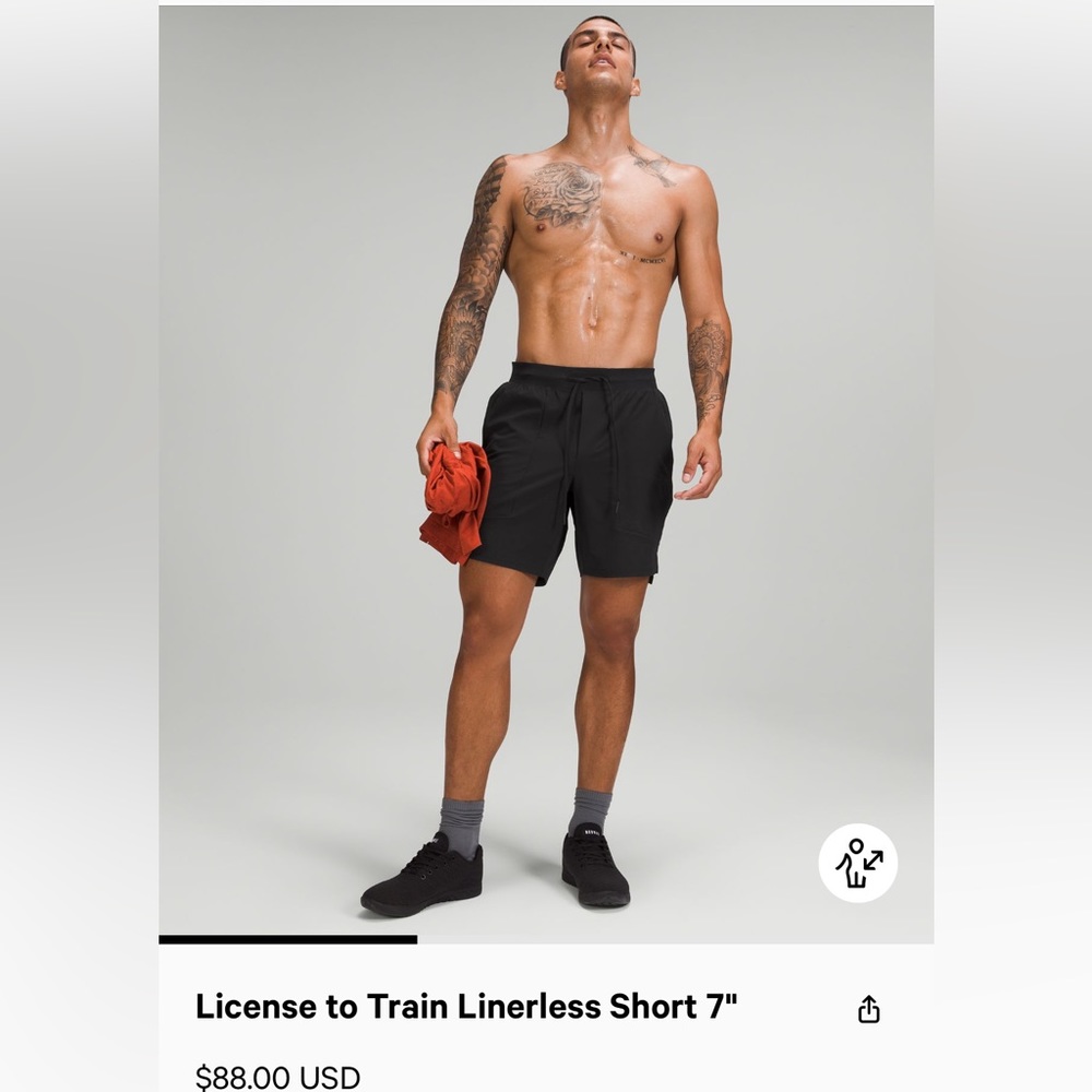 Lululemon License to Train Short 7” Lined - Black